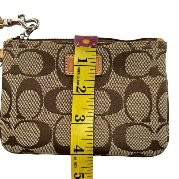 Coach Y2K Signature Brown Canvas & Leather Wristlet Pouch Bag - Picture 4 of 8